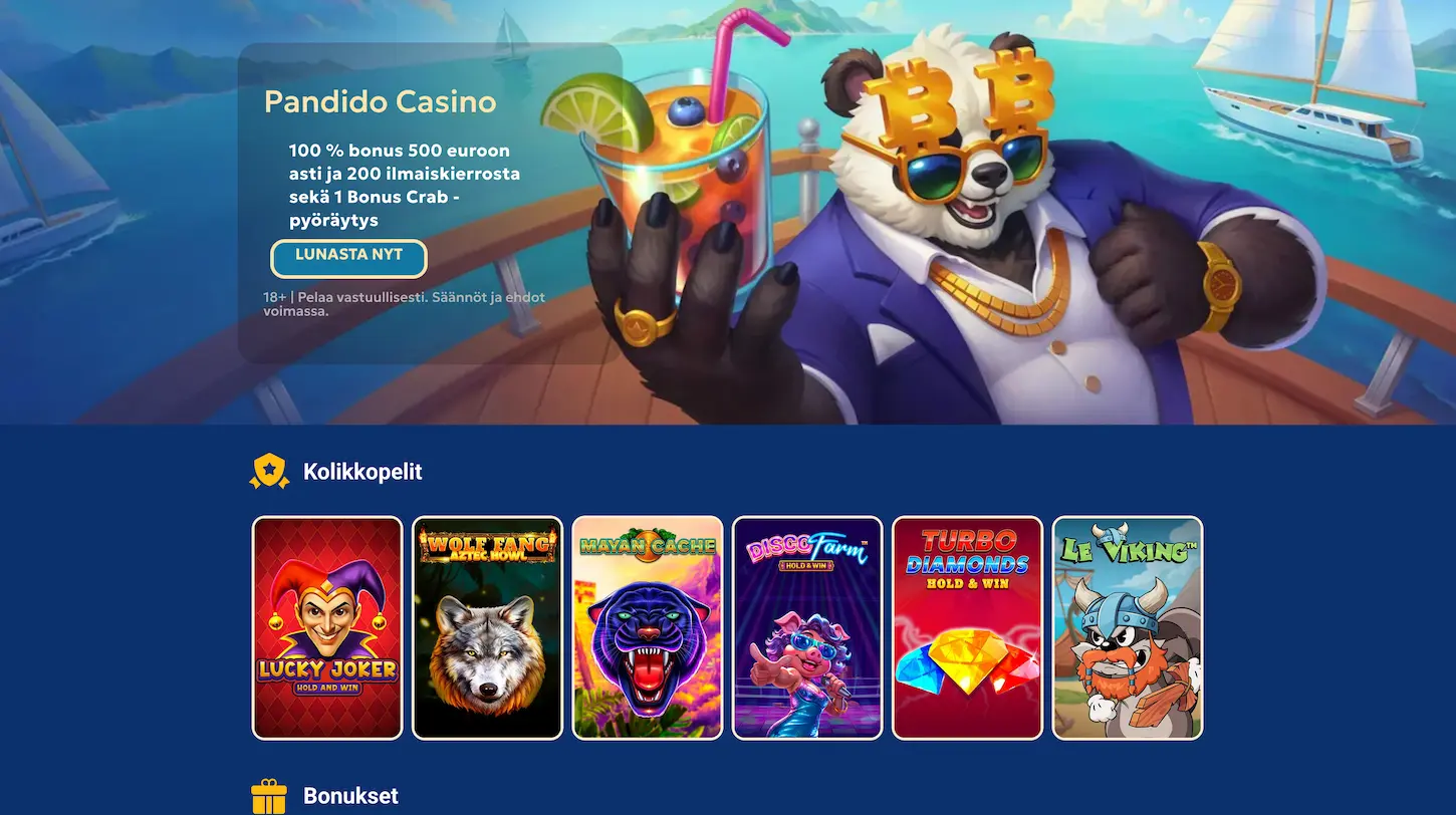 Pandido Casino kolikkopelit - Yli 30 000 online-kolikkopeliä